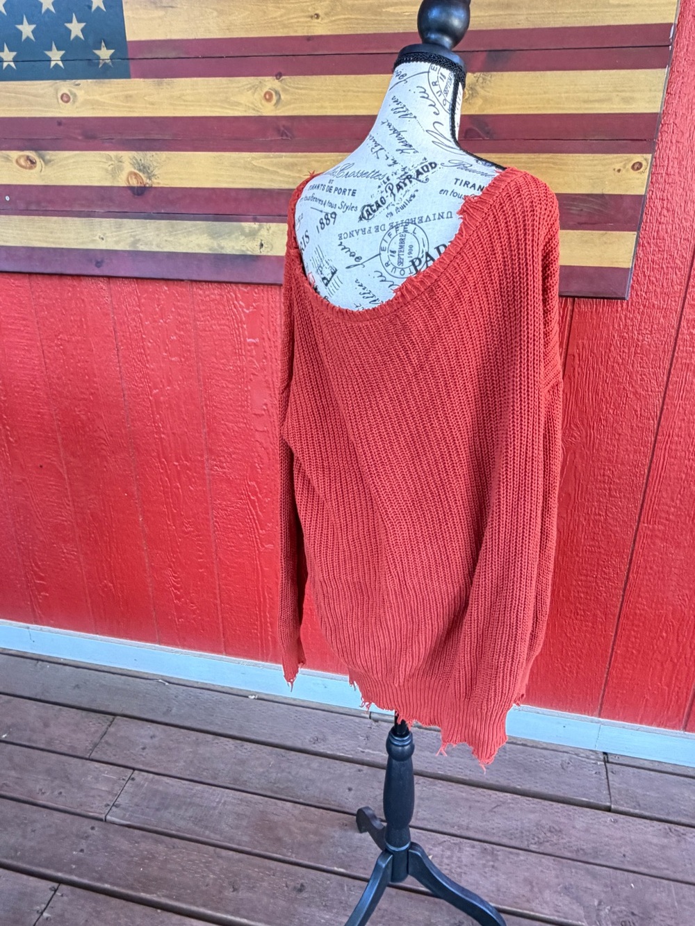 Rust Off-Shoulder Knit Sweater Dress - Picture 3 of 5